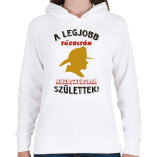 PRINTFASHION Tűzoltó szülinapja augusztus - Női kapucnis pulóver - Fehér női pulóver, kardigán