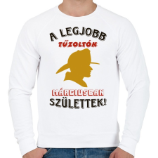 PRINTFASHION Tűzoltó szülinapja március - Férfi pulóver - Fehér férfi pulóver, kardigán