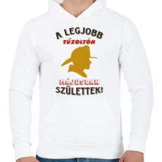 PRINTFASHION Tűzoltók szülinapja május - Férfi kapucnis pulóver - Fehér