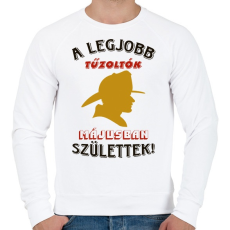 PRINTFASHION Tűzoltók szülinapja május - Férfi pulóver - Fehér