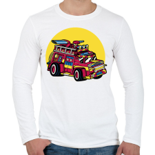 PRINTFASHION Tűzoltókocsi - Férfi hosszú ujjú póló - Fehér férfi póló