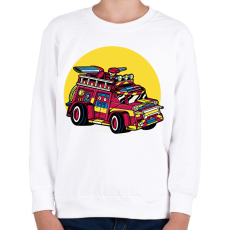 PRINTFASHION Tűzoltókocsi - Gyerek pulóver - Fehér