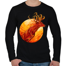 PRINTFASHION Tűzszarvas - Férfi hosszú ujjú póló - Fekete férfi póló