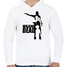 PRINTFASHION TWD sziluett - Férfi kapucnis pulóver - Fehér