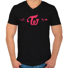 PRINTFASHION Twice Love - Férfi V-nyakú póló - Fekete férfi póló