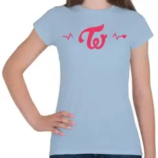 PRINTFASHION Twice Love - Női póló - Világoskék