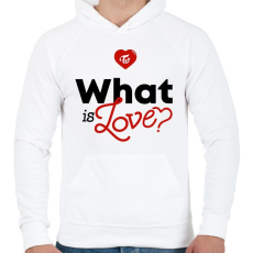 PRINTFASHION Twice: What is Love? - Férfi kapucnis pulóver - Fehér