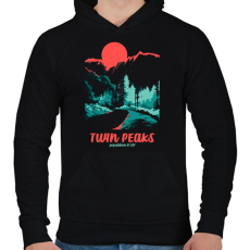 PRINTFASHION twin peaks - Férfi kapucnis pulóver - Fekete