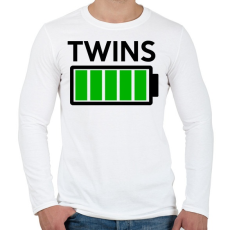 PRINTFASHION TWINS - Férfi hosszú ujjú póló - Fehér