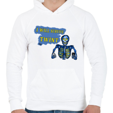 PRINTFASHION Twint - Férfi kapucnis pulóver - Fehér férfi pulóver, kardigán