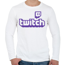 PRINTFASHION Twitch - Férfi hosszú ujjú póló - Fehér férfi póló