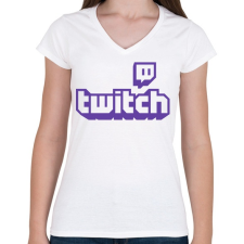 PRINTFASHION Twitch - Női V-nyakú póló - Fehér női póló