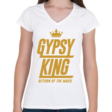 PRINTFASHION Tyson Fury - Női V-nyakú póló - Fehér női póló