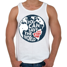 PRINTFASHION U can save the world!  - Férfi atléta - Fehér