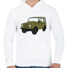 PRINTFASHION Uaz - Férfi kapucnis pulóver - Fehér férfi pulóver, kardigán