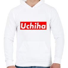PRINTFASHION Uchiha - Férfi kapucnis pulóver - Fehér