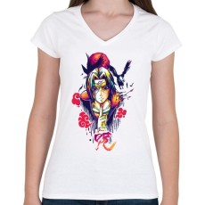PRINTFASHION uchiha itachii - Női V-nyakú póló - Fehér