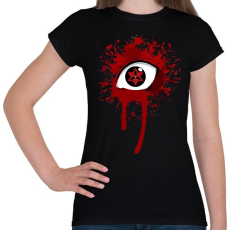 PRINTFASHION Uchiha mangekyou sharingan naruto - Női póló - Fekete