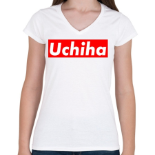 PRINTFASHION Uchiha - Női V-nyakú póló - Fehér női póló