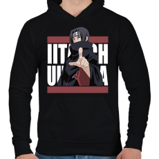 PRINTFASHION Ucsiha Itachi - Férfi kapucnis pulóver - Fekete