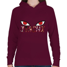 PRINTFASHION Ucsiha Itacsi eyes - Női kapucnis pulóver - Bordó női pulóver, kardigán