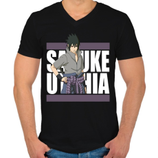 PRINTFASHION Ucsiha Szaszuke - Férfi V-nyakú póló - Fekete