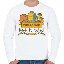 PRINTFASHION Üdv a suliban! - Férfi pulóver - Fehér férfi pulóver, kardigán