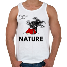 PRINTFASHION ÜDV A TERMÉSZETBEN - Férfi atléta - Fehér atléta, trikó