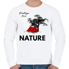 PRINTFASHION ÜDV A TERMÉSZETBEN - Férfi pulóver - Fehér