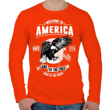 PRINTFASHION Üdv Amerikában - Férfi hosszú ujjú póló - Narancs férfi póló