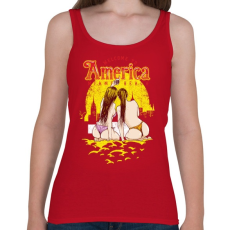 PRINTFASHION Üdv Amerikában - Női atléta - Cseresznyepiros