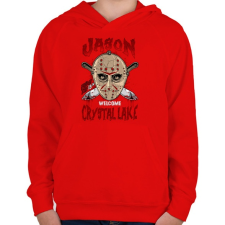 PRINTFASHION Üdvözöllek a kristály tónál - Gyerek kapucnis pulóver - Piros gyerek pulóver, kardigán