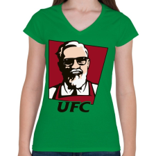 PRINTFASHION UFC CM - Női V-nyakú póló - Zöld női póló
