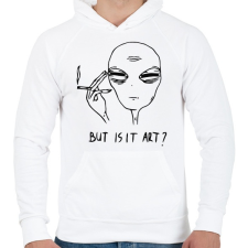 PRINTFASHION Ufo art - Férfi kapucnis pulóver - Fehér férfi pulóver, kardigán