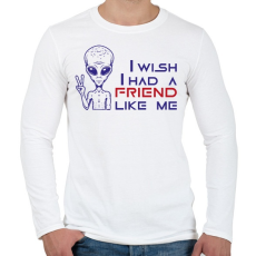 PRINTFASHION UFO barát - Férfi hosszú ujjú póló - Fehér