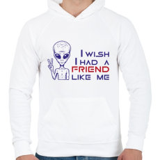 PRINTFASHION UFO barát - Férfi kapucnis pulóver - Fehér