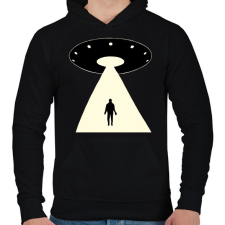 PRINTFASHION UFO - Férfi kapucnis pulóver - Fekete férfi pulóver, kardigán