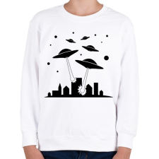 PRINTFASHION UFO invázió - Gyerek pulóver - Fehér gyerek pulóver, kardigán