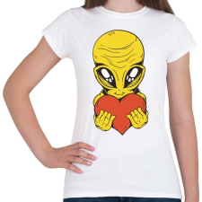 PRINTFASHION UFO love me - Női póló - Fehér női póló