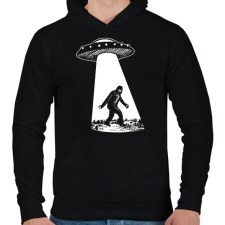 PRINTFASHION UFO-s Nagyláb - Férfi kapucnis pulóver - Fekete női pulóver, kardigán