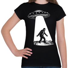 PRINTFASHION UFO-s Nagyláb - Női póló - Fekete női póló