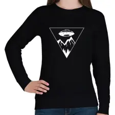 PRINTFASHION Ufo Triangle  - Női pulóver - Fekete női pulóver, kardigán