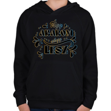PRINTFASHION Úgy akarom - Gyerek kapucnis pulóver - Fekete
