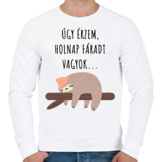 PRINTFASHION Úgy érzem, holnap fáradt vagyok - Férfi pulóver - Fehér