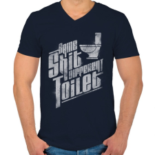 PRINTFASHION Ugyanaz a szar...  - Férfi V-nyakú póló - Sötétkék férfi póló