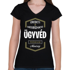 PRINTFASHION Ügyvéd prémium minőség - Női V-nyakú póló - Fekete