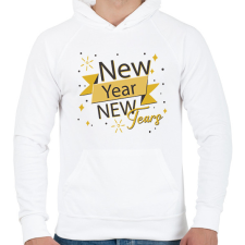 PRINTFASHION Új év, új könnyek - Férfi kapucnis pulóver - Fehér férfi pulóver, kardigán