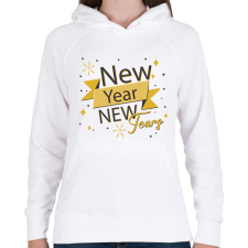 PRINTFASHION Új év, új könnyek - Női kapucnis pulóver - Fehér női pulóver, kardigán