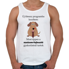 PRINTFASHION Új fitnesz programba kezdtem - Férfi atléta - Fehér