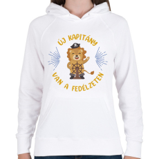 PRINTFASHION Új kapitány - Női kapucnis pulóver - Fehér